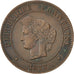 Munten, Frankrijk, Cérès, 5 Centimes, 1877, Paris, ZF, Bronze, KM:821.1