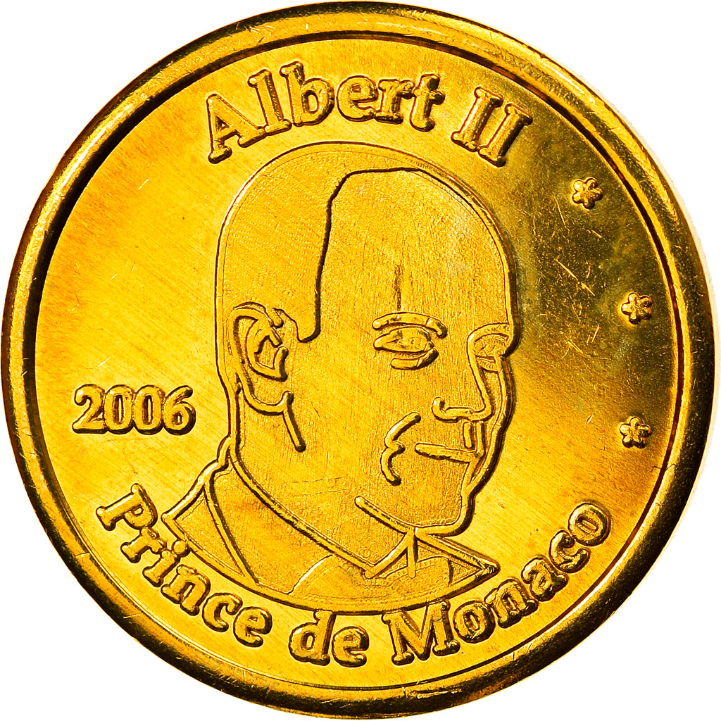 Monaco, 10 Euro Cent, 2006, unofficial private coin, MS(65-70), Brass