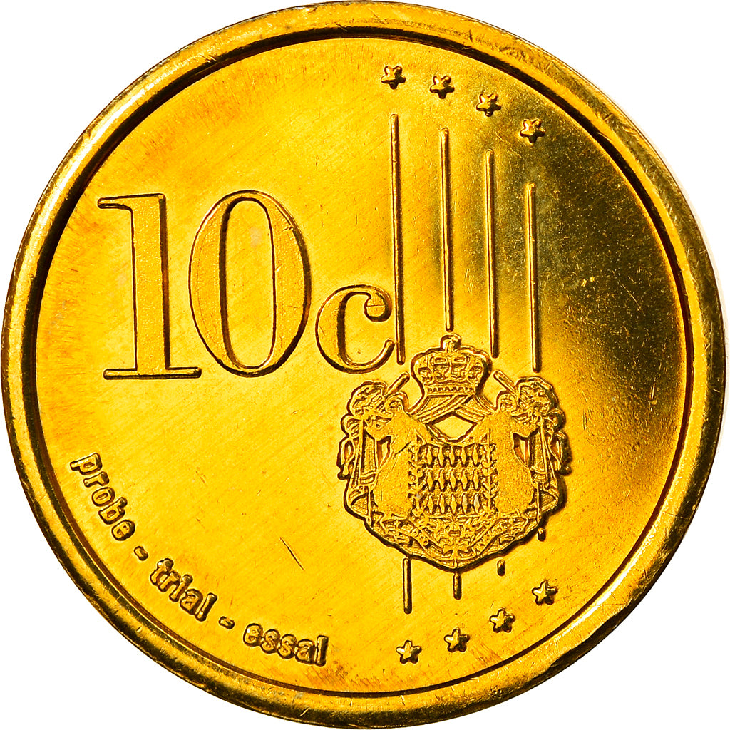 Monaco, 10 Euro Cent, 2006, unofficial private coin, MS(65-70), Brass