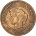 Francia, Cérès, 5 Centimes, 1879, Paris, B+, Bronzo, KM:821.1, Gadoury:157a
