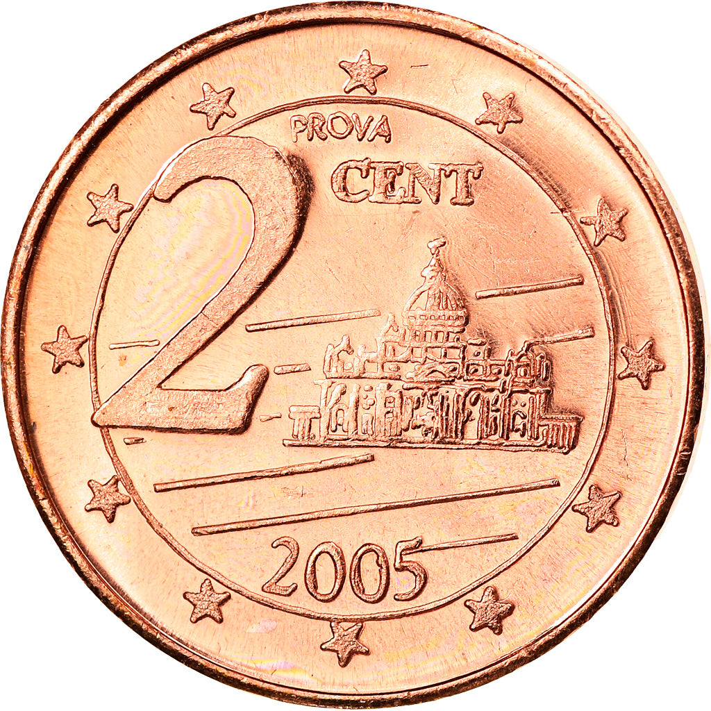 Vatican, 2 Euro Cent, Type 1, 2005, unofficial private coin, MS(65-70), Copper