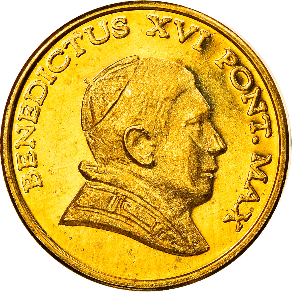 Vatican, 10 Euro Cent, Type 1, 2005, unofficial private coin, MS(65-70), Brass
