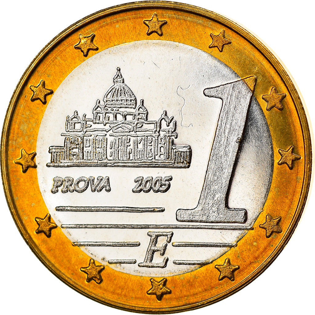 Vatican, Euro, Type 1, 2005, unofficial private coin, MS(65-70), Bi-Metallic