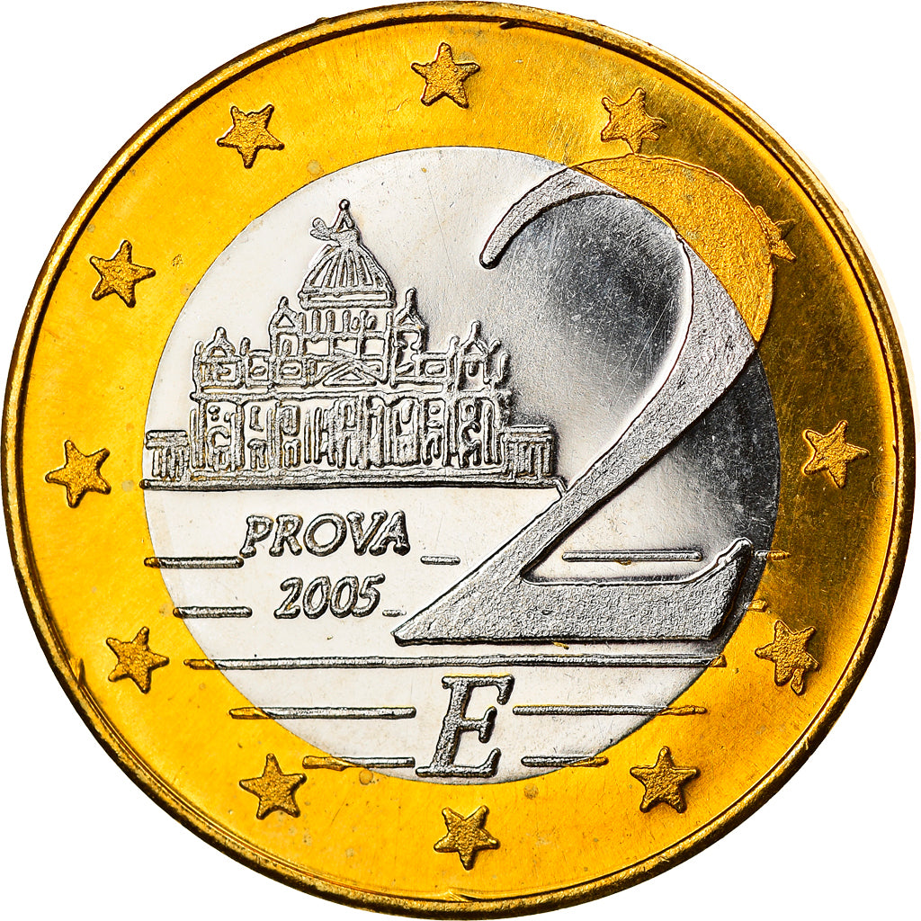Vatican, 2 Euro, Type 1, 2005, unofficial private coin, MS(65-70), Bi-Metallic