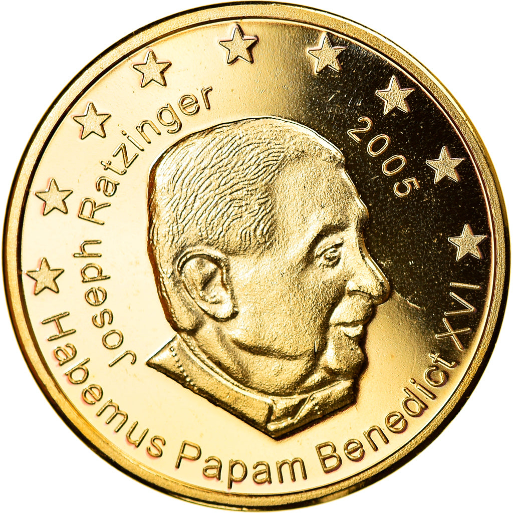 Vatican, 20 Euro Cent, Type 2, 2005, unofficial private coin, MS(65-70), Brass