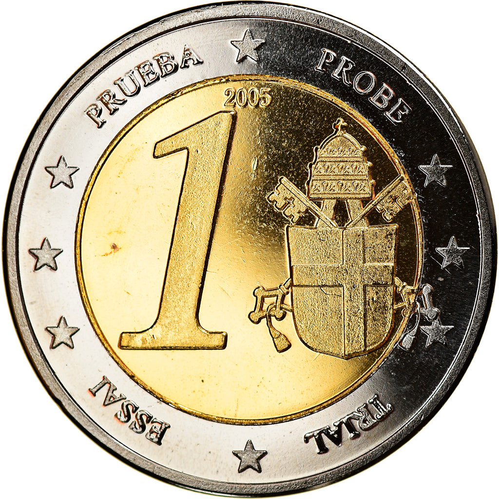 Vatican, Euro, Type 2, 2005, unofficial private coin, MS(65-70), Bi-Metallic