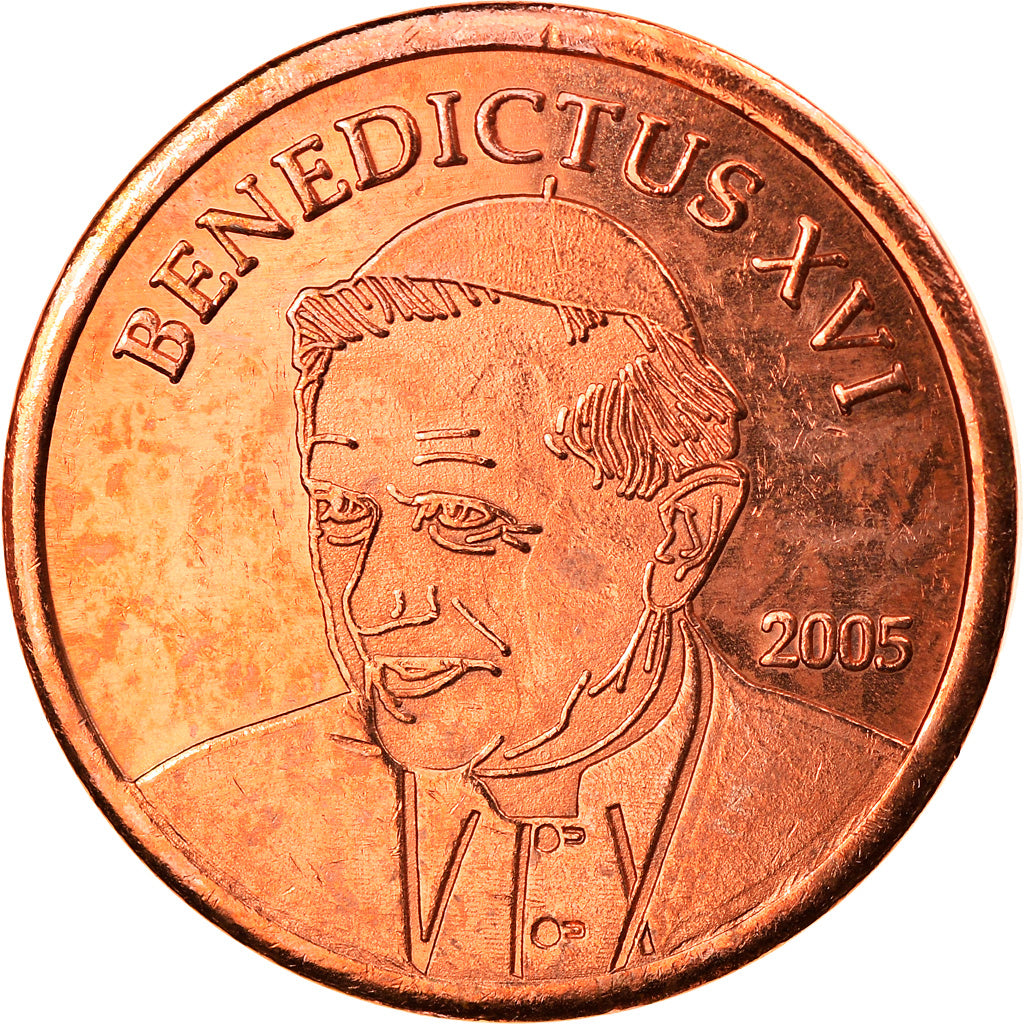 Vatican, 5 Euro Cent, Type 3, 2005, unofficial private coin, MS(65-70), Copper