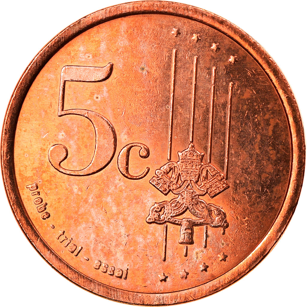 Vatican, 5 Euro Cent, Type 3, 2005, unofficial private coin, MS(65-70), Copper