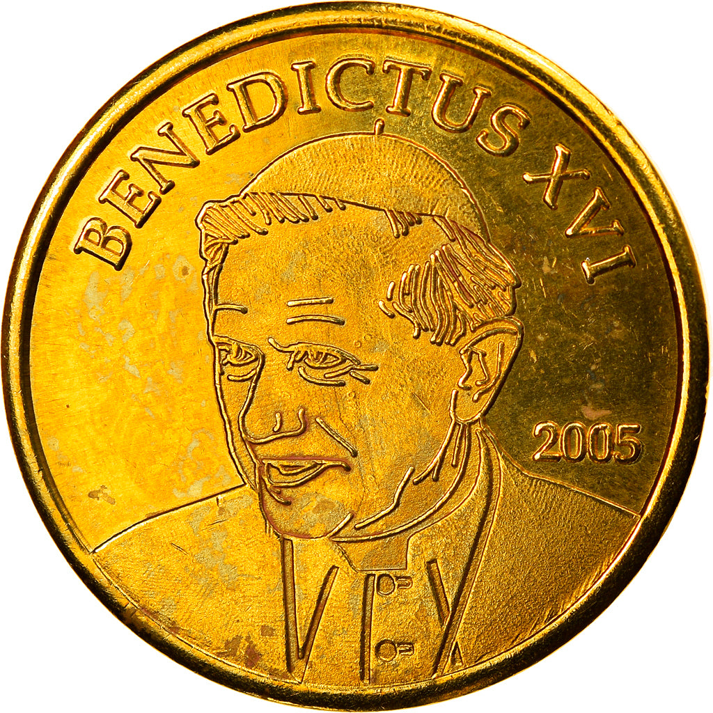 Vatican, 20 Euro Cent, Type 3, 2005, unofficial private coin, FDC, Laiton