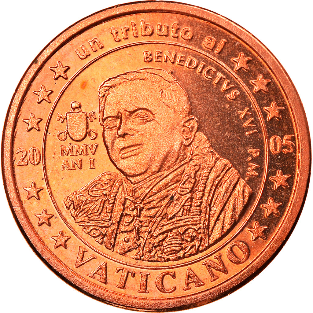 Vatican, 5 Euro Cent, Type 4, 2005, unofficial private coin, MS(65-70), Copper