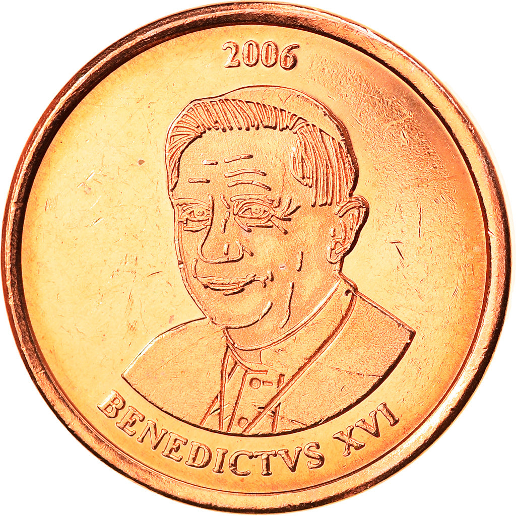 Vatican, 5 Euro Cent, Type 1, 2006, unofficial private coin, MS(65-70), Copper
