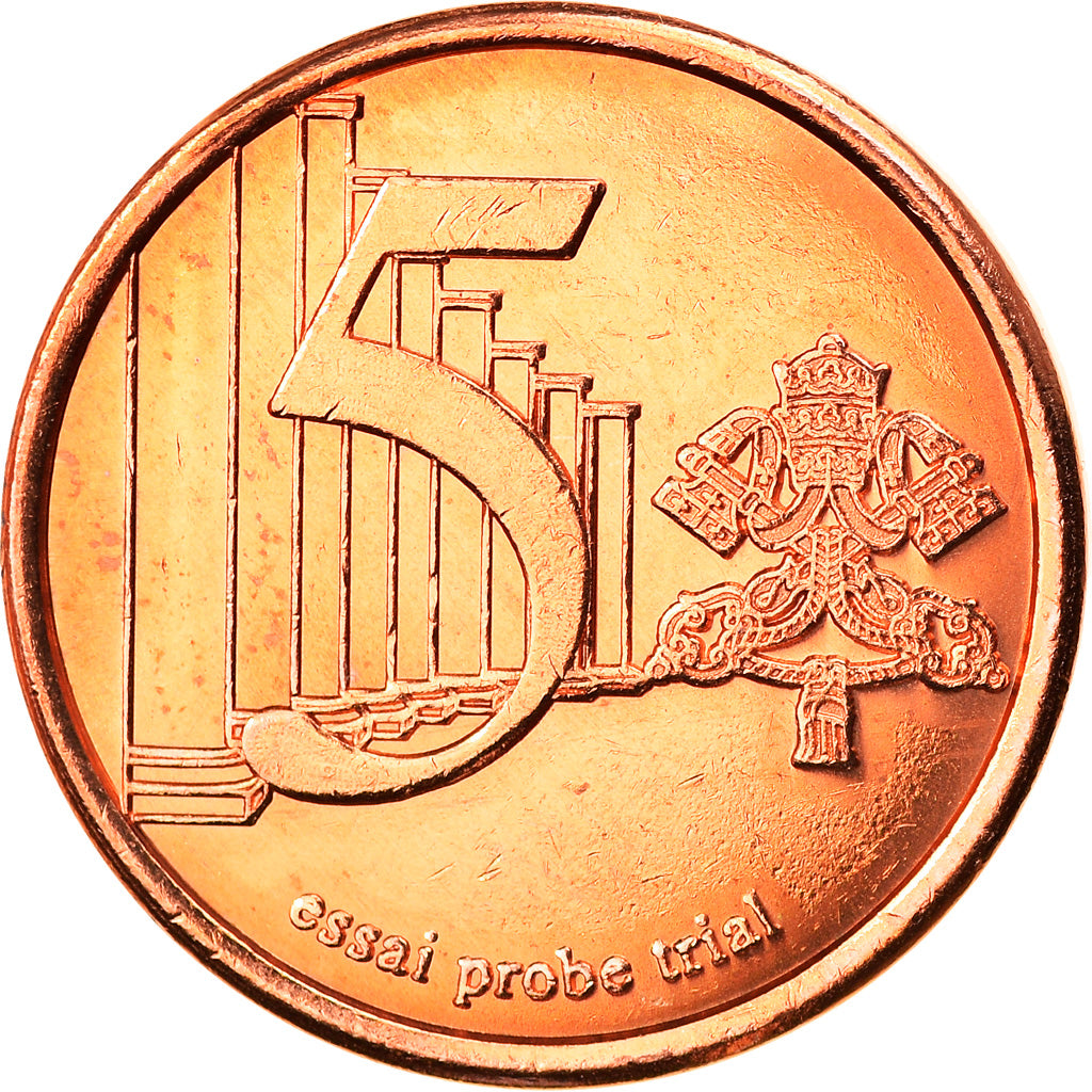 Vatican, 5 Euro Cent, Type 1, 2006, unofficial private coin, MS(65-70), Copper