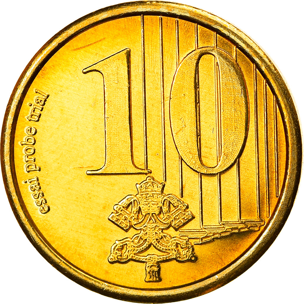 Vatican, 10 Euro Cent, Type 1, 2006, unofficial private coin, MS(65-70), Brass