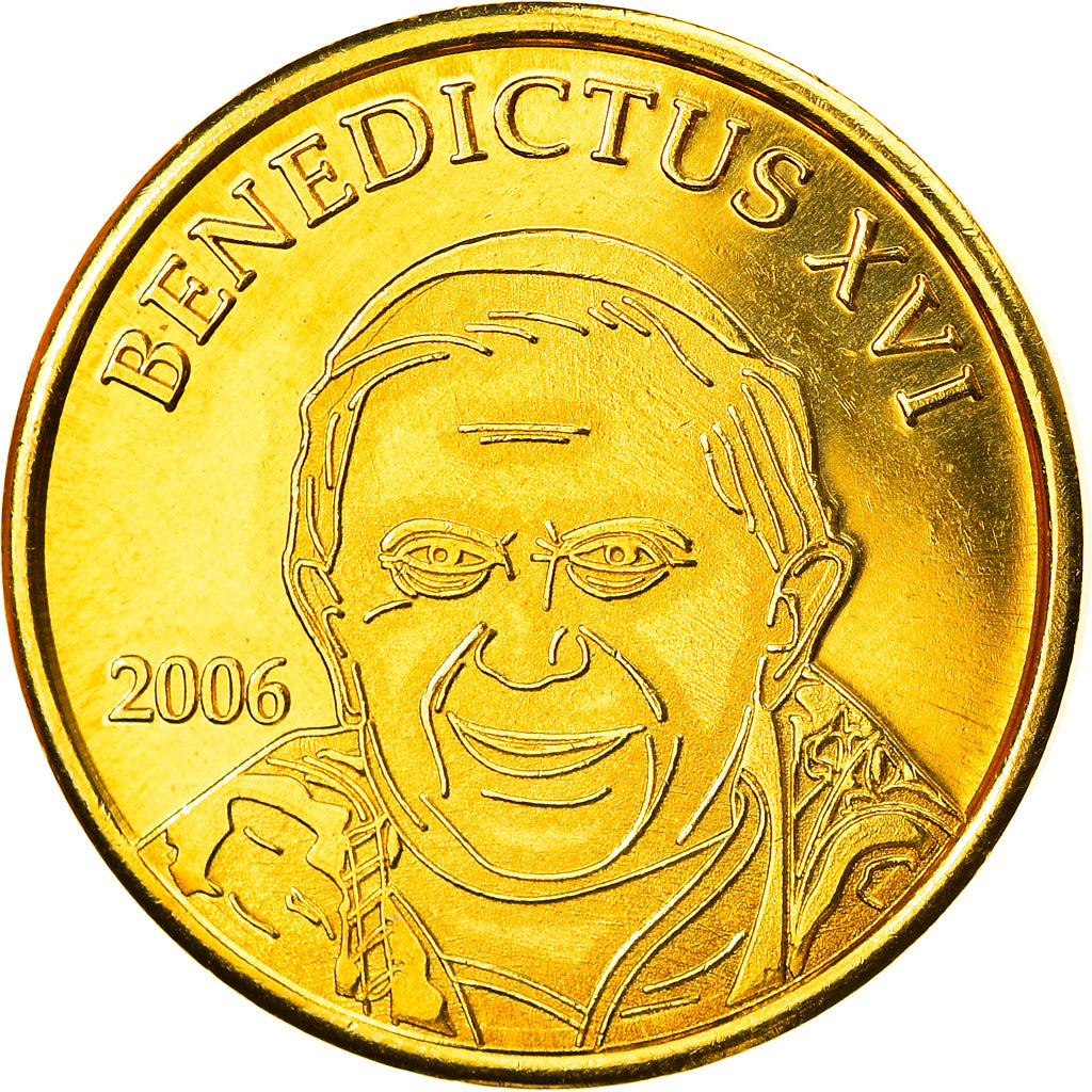 Vatican, 20 Euro Cent, Type 2, 2006, unofficial private coin, MS(65-70), Brass