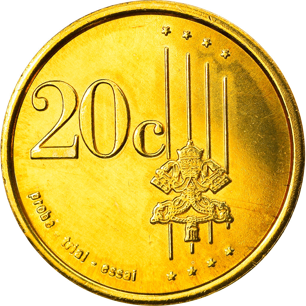 Vatican, 20 Euro Cent, Type 2, 2006, unofficial private coin, MS(65-70), Brass