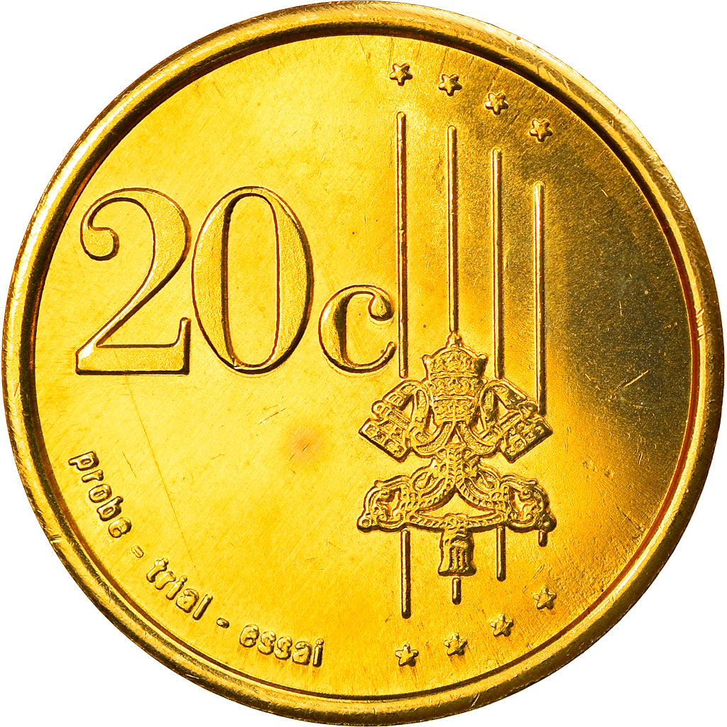 Vatican, 20 Euro Cent, 2007, unofficial private coin, MS(65-70), Brass