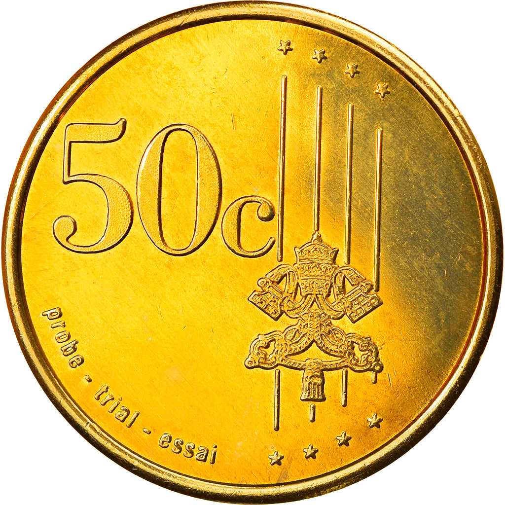 Vatican, 50 Euro Cent, 2007, unofficial private coin, MS(65-70), Brass