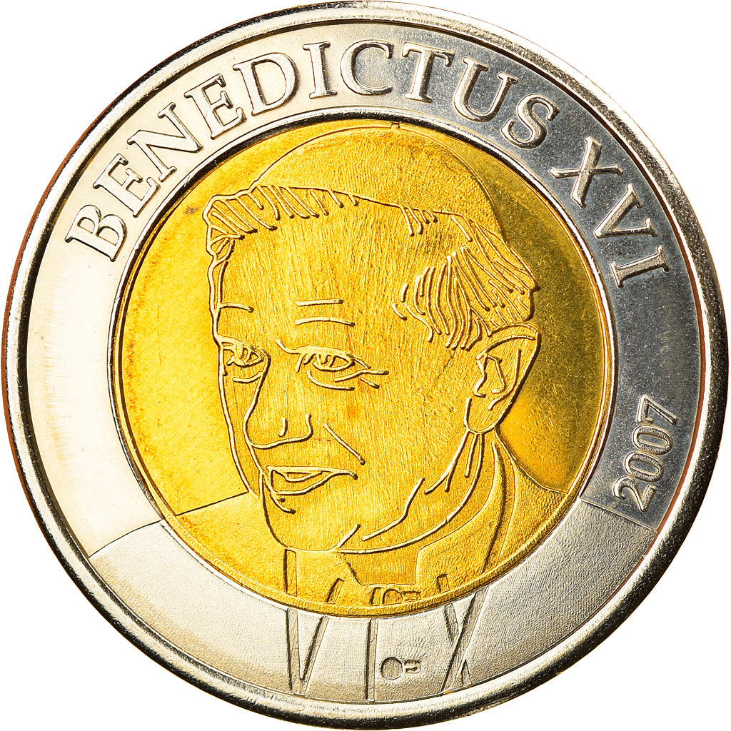 Vatican, 2 Euro, 2007, unofficial private coin, MS(65-70), Bi-Metallic