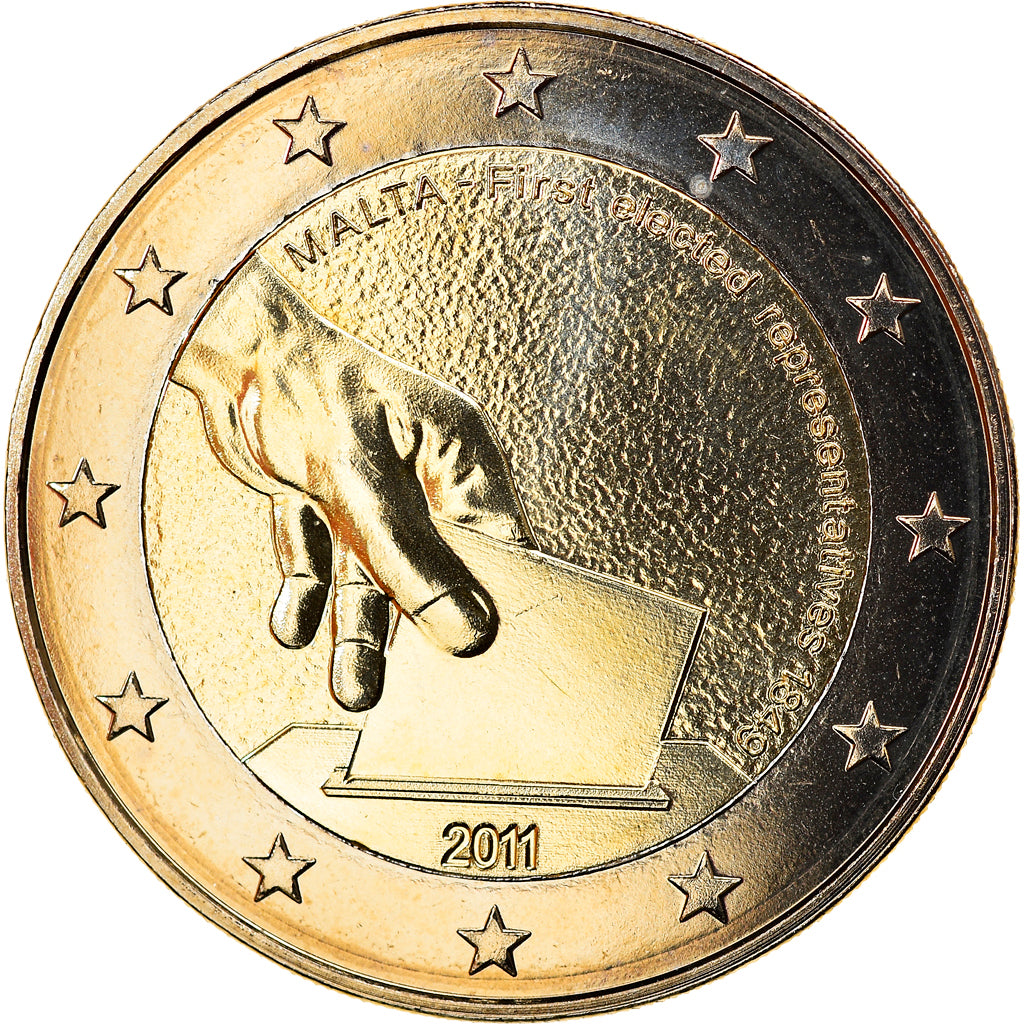Malte, 2 Euro, First elected representatives, 2011, FDC, Bi-Metallic, KM:144