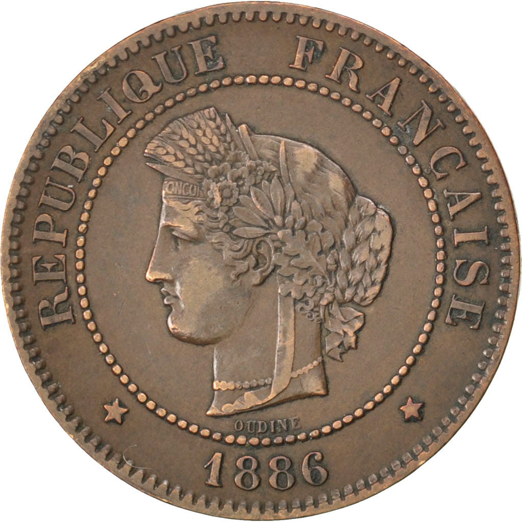 Coin, France, Cérès, 5 Centimes, 1886, Paris, EF(40-45), Bronze, KM:821.1