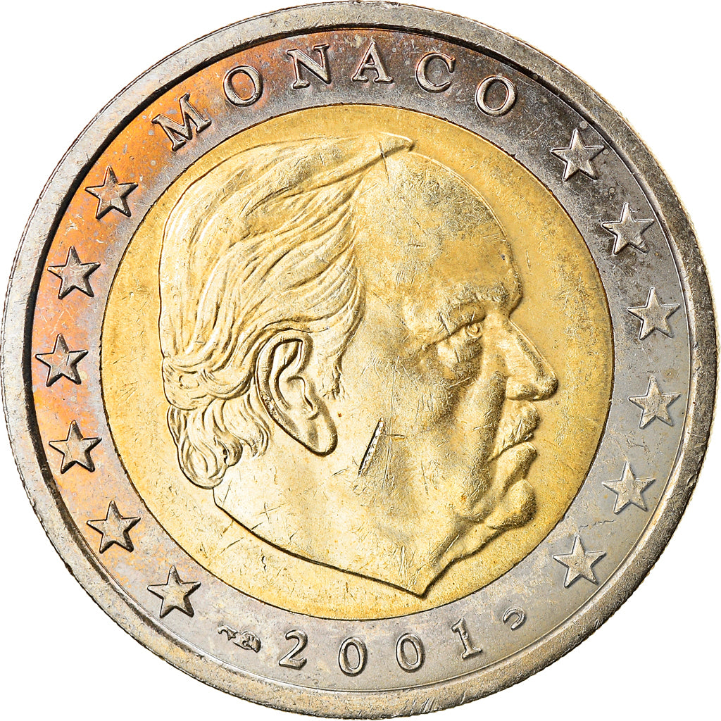Monaco, 2 Euro, 2001, UNC-, Bi-Metallic, KM:186