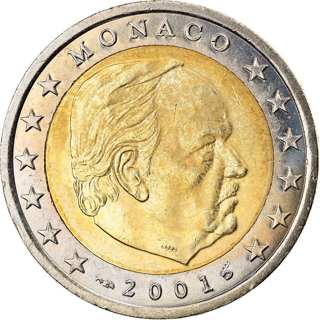Monaco, 2 Euro, 2001, MS(63), Bi-Metallic, KM:186