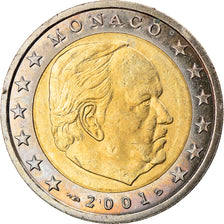 Mónaco, 2 Euro, 2001, MS(63), Bimetálico, KM:186