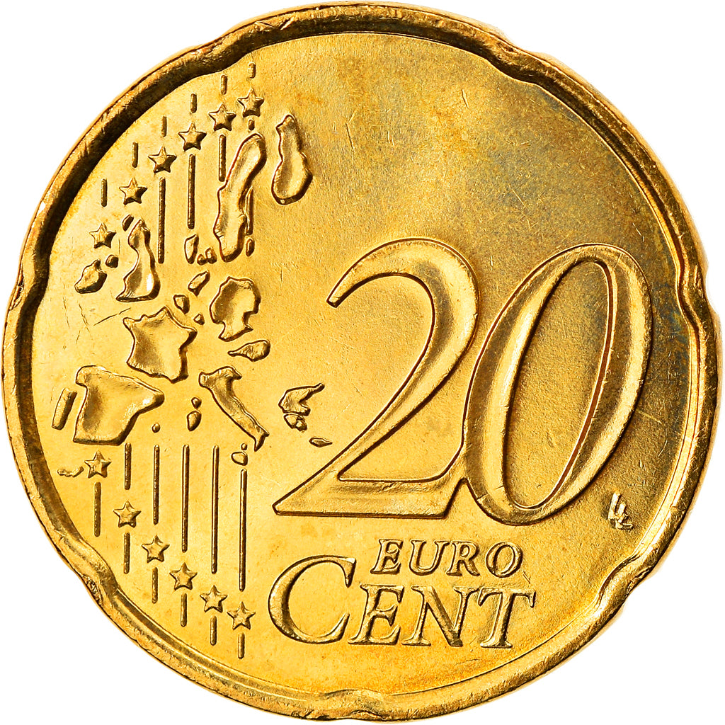 Monaco, 20 Euro Cent, 2001, Paris, MS(63), Brass, KM:171
