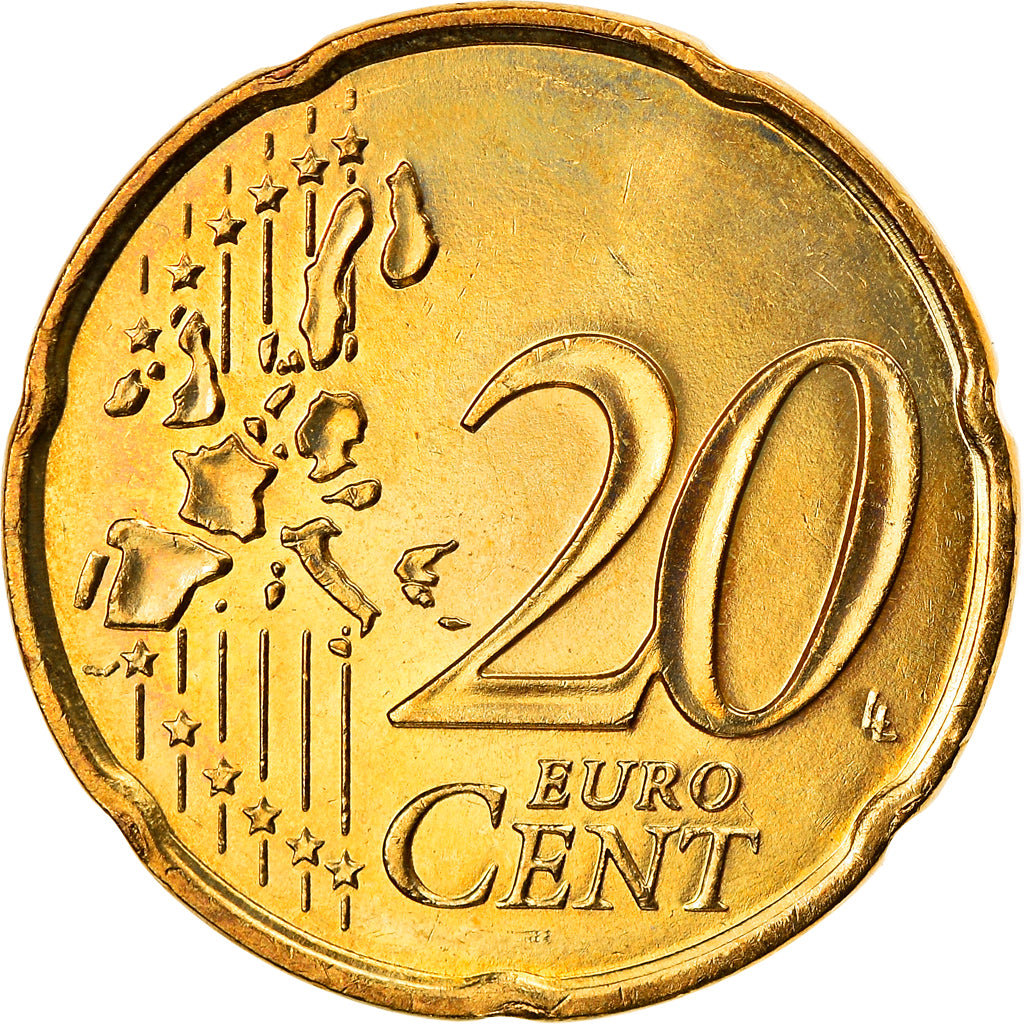 Monaco, 20 Euro Cent, 2001, Paris, MS(63), Brass, KM:171