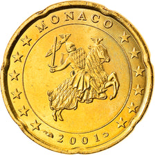 Monaco, 20 Euro Cent, 2001, Paris, SPL, Ottone, KM:171