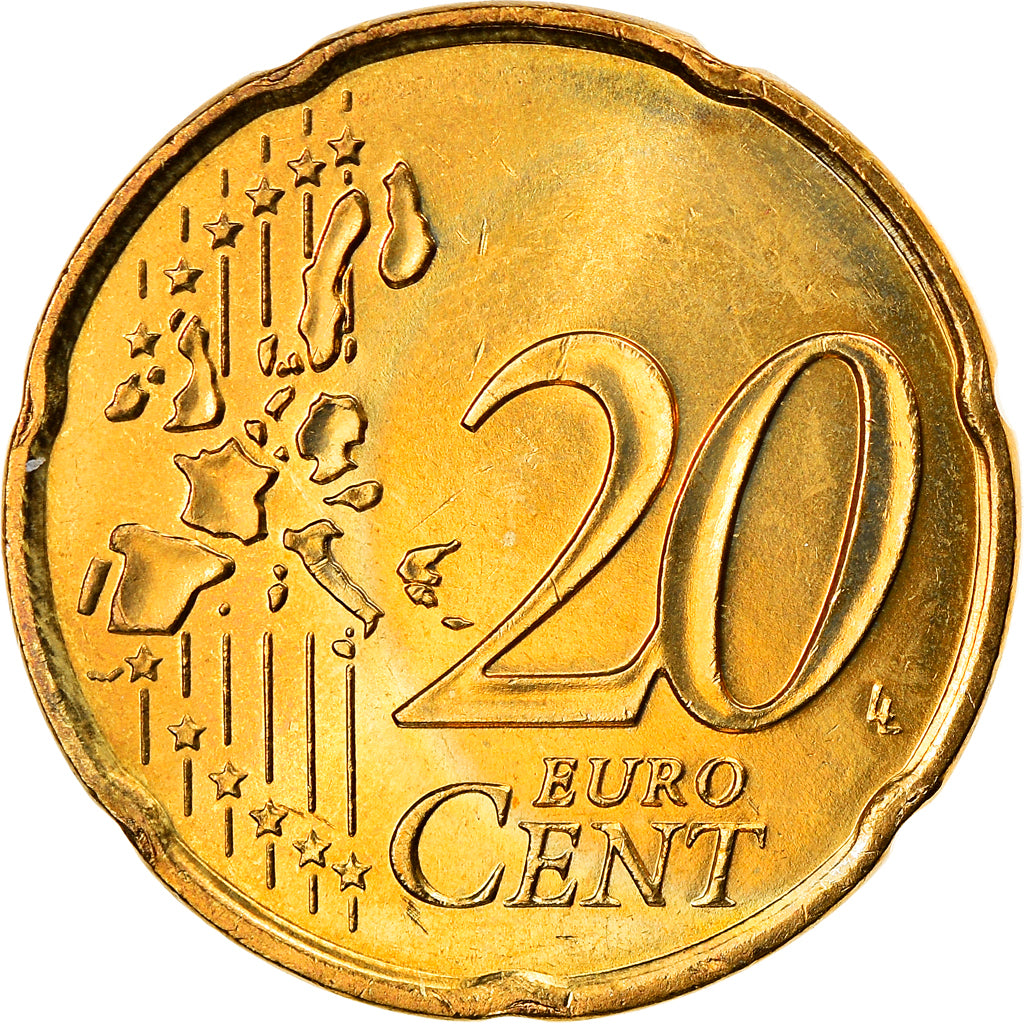 Monaco, 20 Euro Cent, 2001, Paris, SPL, Laiton, KM:171