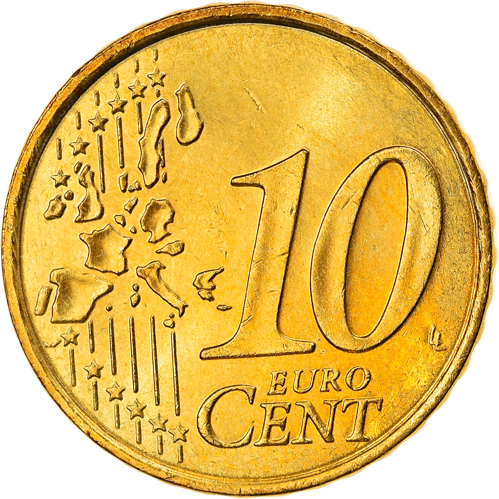 Monaco, 10 Euro Cent, 2001, Paris, MS(63), Mosiądz, KM:170