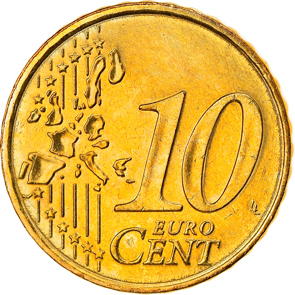 Monaco, 10 Euro Cent, 2001, Paris, MS(63), Brass, KM:170