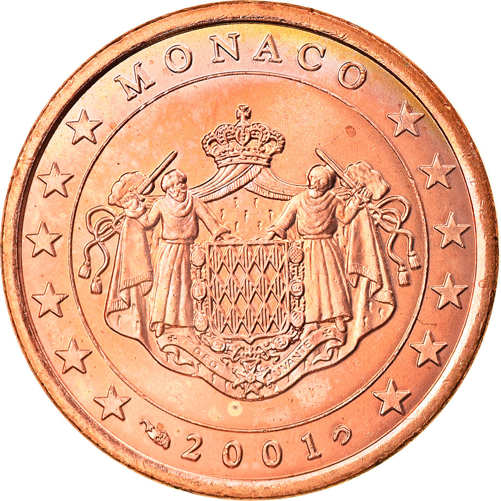 Monaco, 5 Euro Cent, 2001, Paris, MS(63), Copper Plated Steel, KM:169