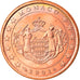 Mónaco, 5 Euro Cent, 2001, Paris, MS(63), Aço Cromado a Cobre, KM:169