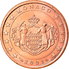 Monaco, 5 Euro Cent, 2001, Paris, MS(63), Copper Plated Steel, KM:169