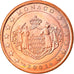 Monaco, 5 Euro Cent, 2001, Paris, MS(63), Copper Plated Steel, KM:169