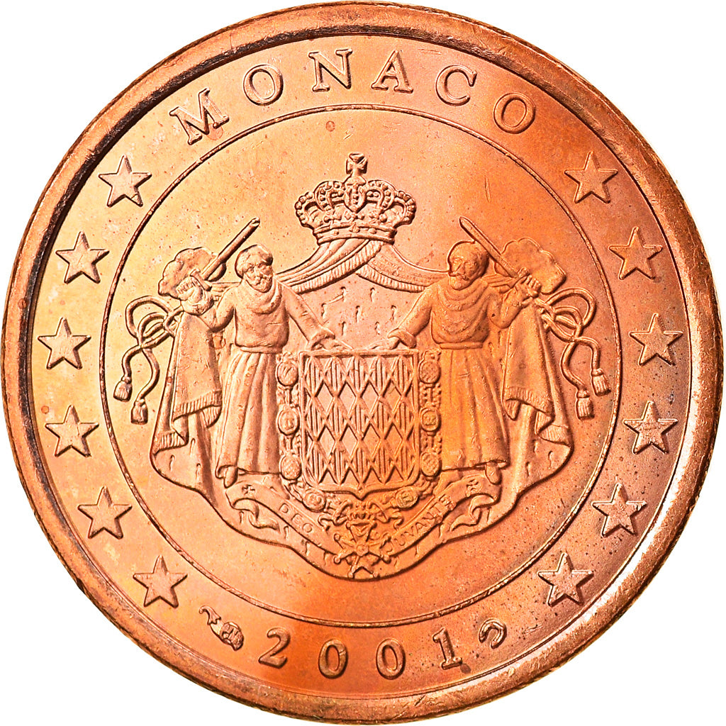 Monaco, 5 Euro Cent, 2001, Paris, MS(63), Copper Plated Steel, KM:169