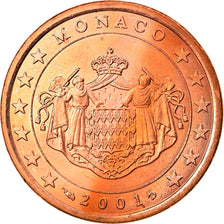 Monaco, 5 Euro Cent, 2001, Paris, MS(63), Miedź platerowana stalą, KM:169
