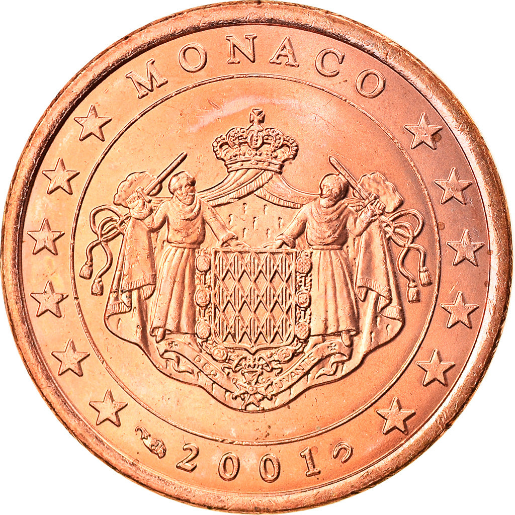 Monaco, 5 Euro Cent, 2001, Paris, MS(63), Copper Plated Steel, KM:169