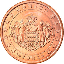 Monaco, 5 Euro Cent, 2001, Paris, MS(63), Copper Plated Steel, KM:169