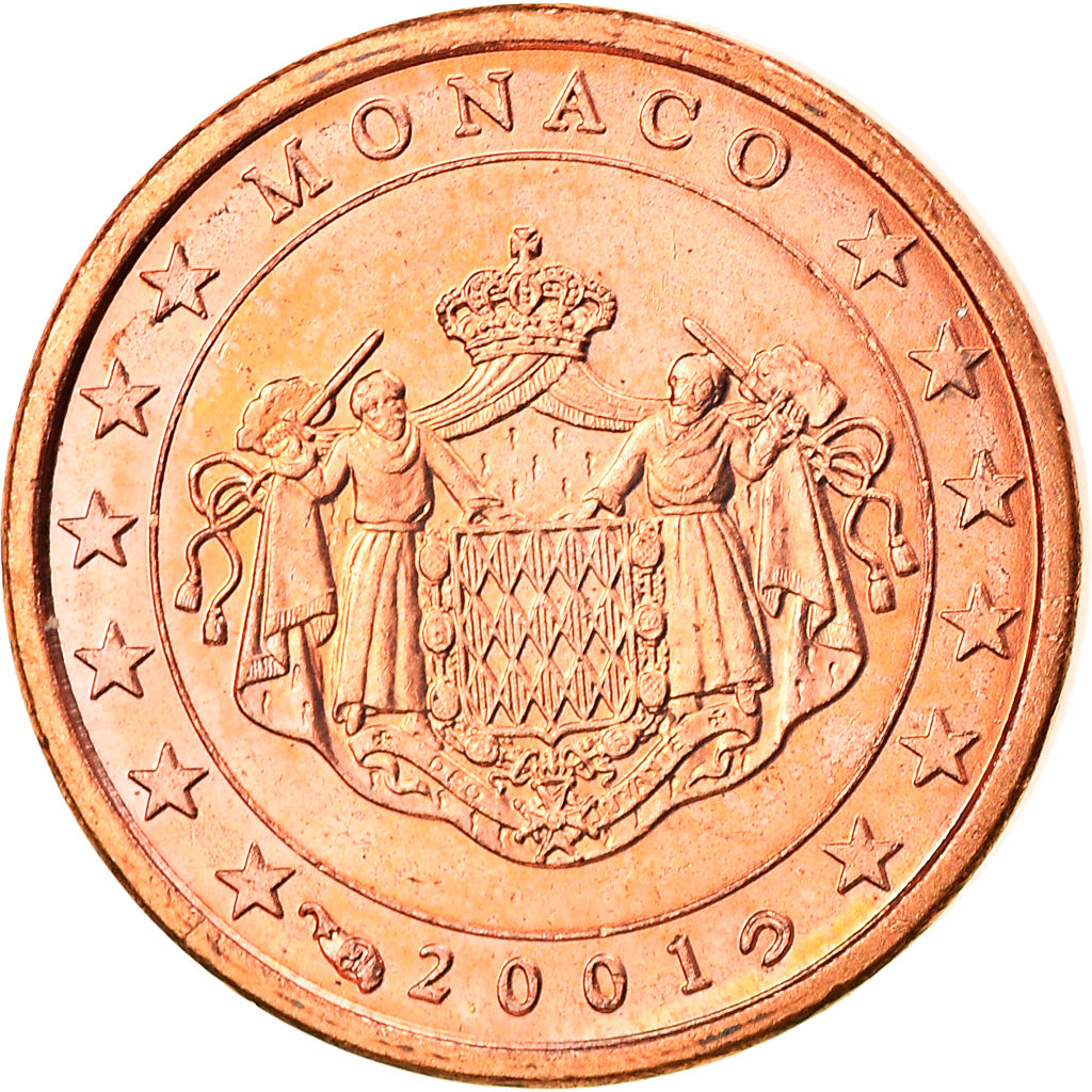 Monaco, Euro Cent, 2001, Paris, SPL, Acciaio placcato rame, KM:167