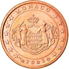 Monaco, Euro Cent, 2001, Paris, SPL, Acciaio placcato rame, KM:167