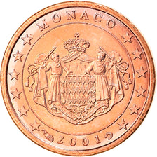 Monaco, Euro Cent, 2001, Paris, MS(63), Copper Plated Steel, KM:167