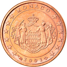 Monaco, Euro Cent, 2001, Paris, MS(63), Copper Plated Steel, KM:167