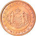Monaco, Euro Cent, 2001, Paris, MS(63), Copper Plated Steel, KM:167
