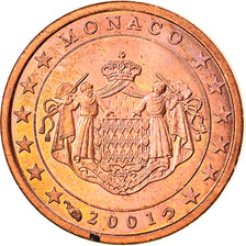 Monaco, Euro Cent, 2001, Paris, MS(63), Copper Plated Steel, KM:167