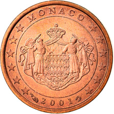 Monaco, Euro Cent, 2001, Paris, MS(63), Copper Plated Steel, KM:167