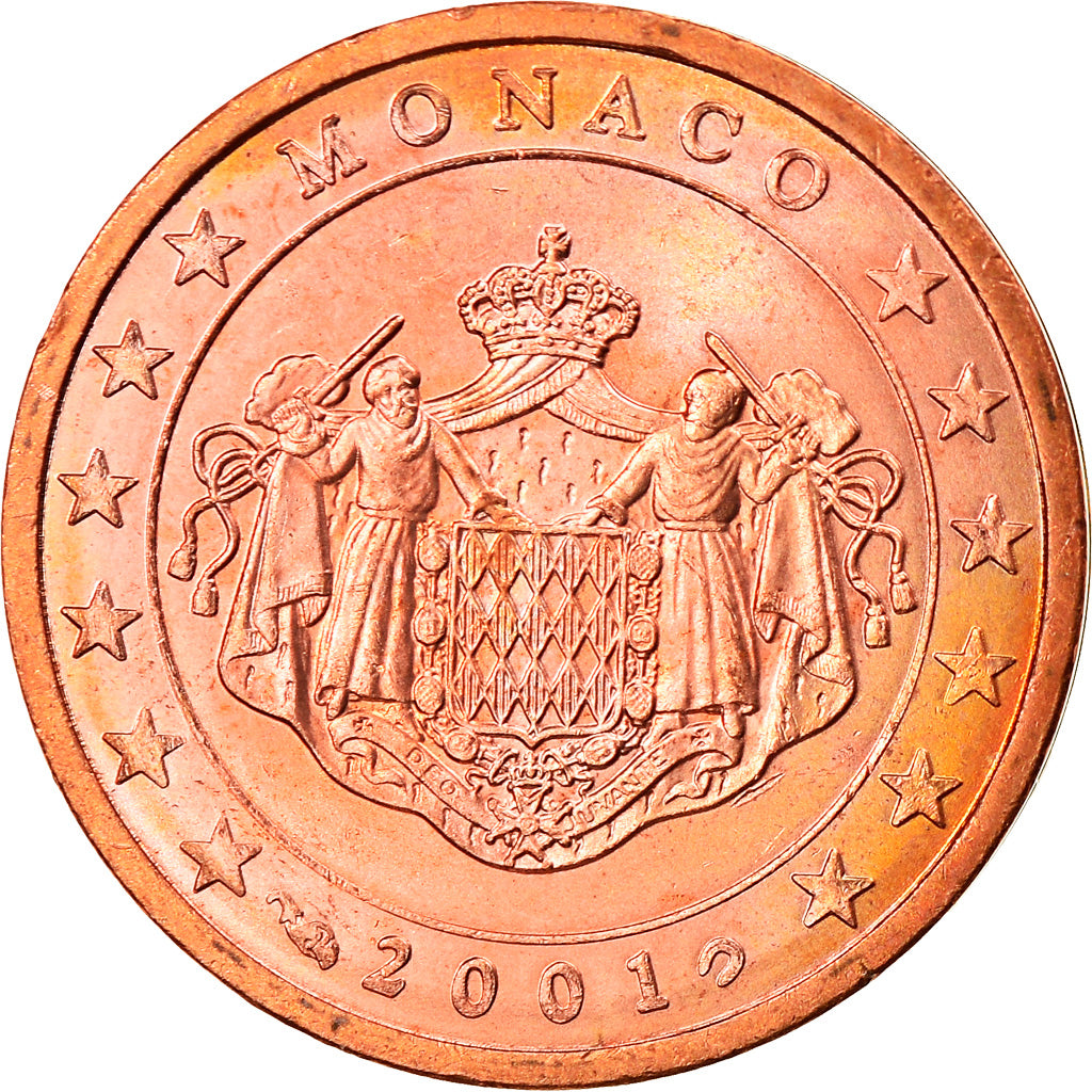 Monaco, 2 Euro Cent, 2001, SPL, Acciaio placcato rame, KM:168