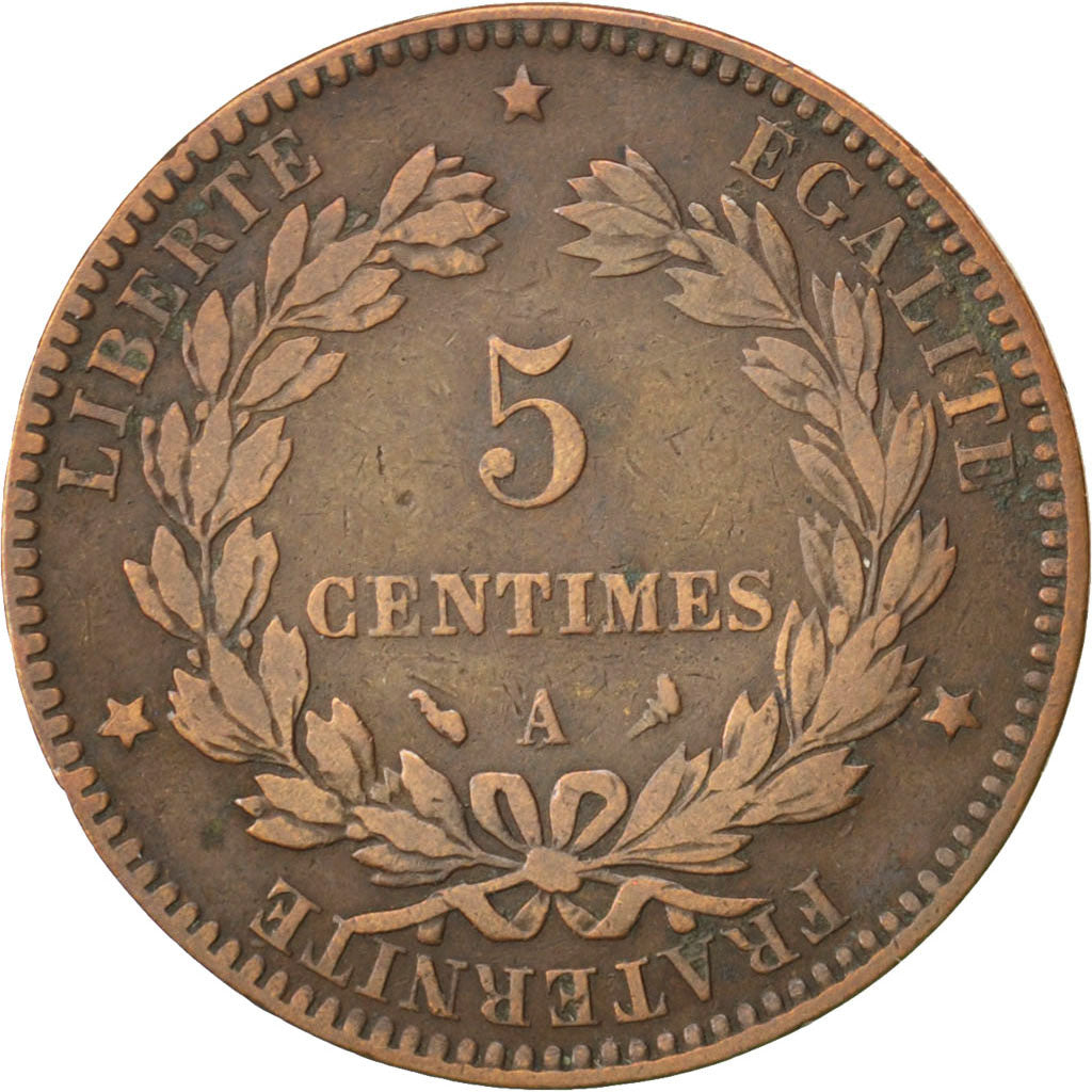 FRANCE, Cérès, 5 Centimes, 1898, Paris, KM #821.1, VF(20-25), Bronze, Gadoury #.